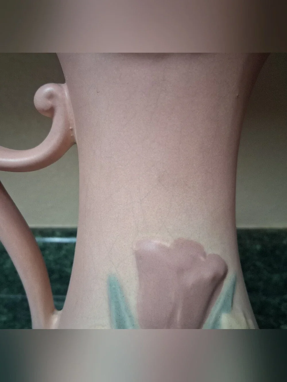 Vintage Hull 1938 Art Pottery Large Tulip Pink Blue Pitcher Vase 13” Tall